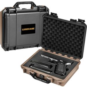 TSA Approved Pistol Case for Handguns - Hard Shell Gun Cases with Customizable Foam, Waterproof & Shockproof, Compact 9mm Gun Storage for Airline Travel, Range Training, and Secure Firearm Transport (1 Pistol Case & 2 Magazine)