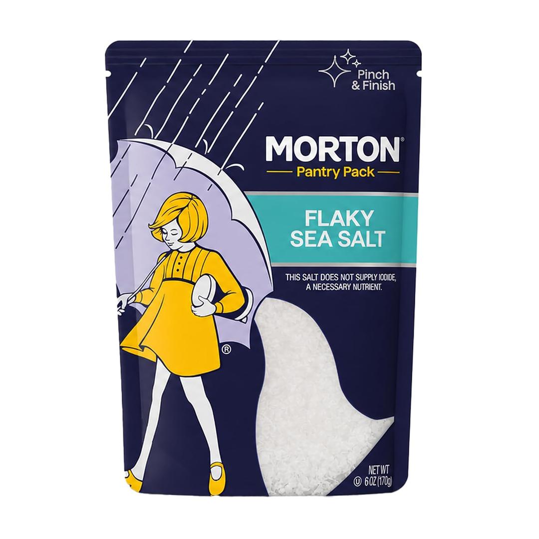 Morton Flaky Sea Salt, 6oz, Resealable Pouch (EXP 03/31/31)