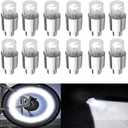 12 PCS LED Wheel Lights Flash Light Tire Valve Cap Lamp for Car Trucks Motorcycle Bike (White)
