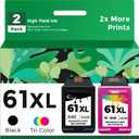 61XL Ink Cartridge 2-Pack Replacement for HP Ink 61 Black Color Combo Pack XL HP61 HP61XL to Envy 4500 5530 4502 4501 officejet 4630 4635 4632 deskjet 1000 1010 1510 2540 3050 3510 2542 3512 Printer