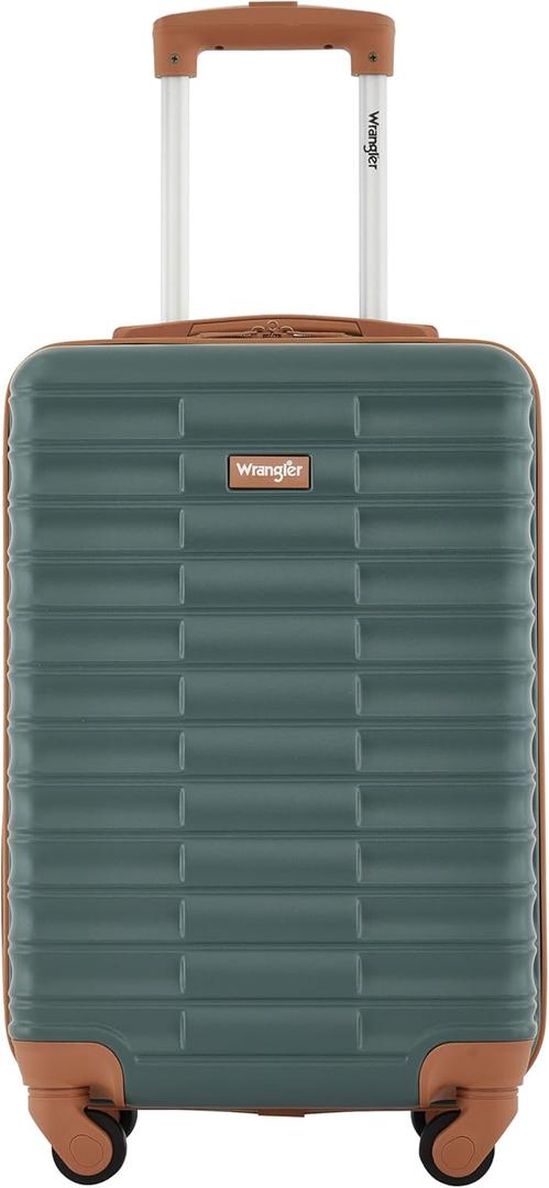 Wrangler 22" Outrider Hardside Carry-On Luggage, Dark Forest, 22" x 13.75" x 9.5"