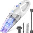 Handheld Vacuum Cordless, Hand Vacuum Cordless Rechargeable with LED Light/Multi Accessories, 1.6lbs Car Portable Vacuum Cleaner for Pet Hair, Home, Car, Office (Silvery Blue)