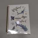 BearCake Shark Gifts Ocean Shark Notebook Journal for Shark Women, Shark Desk Accessories, Shark Office Supplies, Shark Items for Shark Lovers, Beachy Notebook, Hardcover Spiral Notebook 5.5x8.3 (white-children-shark)