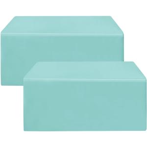 HolidayIdeas Fitted Table Covers for 6 Foot Tables - 72 x 30 Inch - 2 Pack Rectangle Table Clothes Polyester Fabric Table Cover for Folding Table, Parties, Holiday Dinner, Trade Show (Aqua)