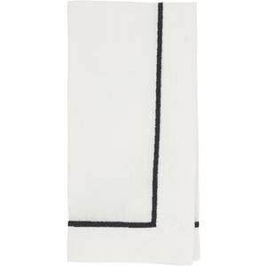 Saro Lifestyle Embroidered Line Design Napkin (Set of 4), 20"x20", Black