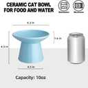 6.2 Inch Extra Wide Elevated Ceramic Cat Bowls, Food and Water Bowl Set for Elder Big Cats Small Dogs, Raised Design for Pet Easy Eating, Protect Cat's Spine Set of 2(Blue)