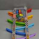 Wood City Toddler Toys for 1 2 3 Years Old, Wooden Car Ramp Racer Toy Vehicle Set with 7 Mini Cars & Race Tracks, Montessori Toys Craft Gift for Toddlers Boys and Girls