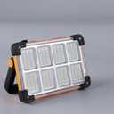 120W Solar Rechargeable Work Light, 144 LED 10000LM Portable Flood Light with Stand, IP66 Waterproof 4 Modes LED Job Site Lighting Flashlights for Mechanic Camping Fishing Car Repair