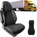 Lumbar Support Pillow for Car with Headrest, Memory Foam Integrated Lumbar Support Cushion for Neck and Back, Fits for Semi Truck Motorhome Van Pickup, Black
