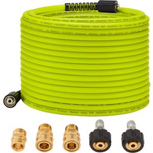 M MINGLE Pressure Washer Hose 50 FT x 1/4" - Replacement Power Wash Hose with Quick Connect Kits - High Pressure Hose with M22 14mm Fittings - 3600PSI