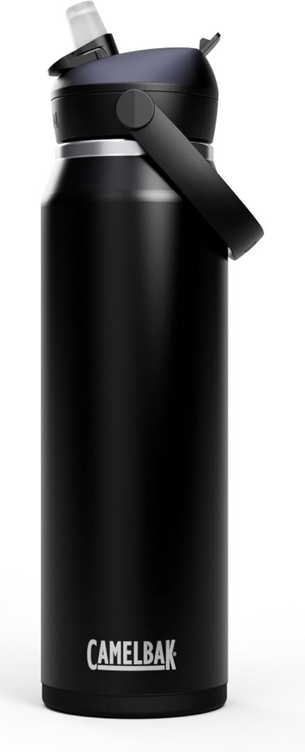 CamelBak Thrive Flip Straw Insulated Stainless Steel Water Bottle, Cold Retention Design for Everyday Hydration and Active Use, 32oz, Black
