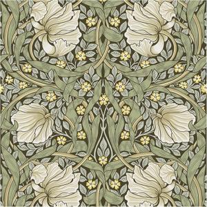 HAOKHOME Vintage Floral Wallpaper Peel and Stick Botanical Sage Green/Yellow Wall Murals Home Kitchen Bedroom Decor by William Morris 17.3in x 9.8ft