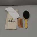 Belula 100% Boar Bristle Hair Brush Set (Medium). Soft Natural Bristles for Thin and Fine Hair. Restore Shine And Texture. Wooden Comb, Travel Bag and Spa Headband Included!
