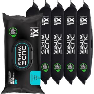 DUDE Products Flushable Wipes, Mint Chill, 288 Count, 6 Pack