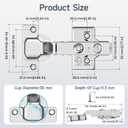 HOSOM Full Overlay Soft Close Cabinet Hinges, 10 Pack Cabinet Door Hinges, Frameless Cabinet Hinges for Kitchen Cabinet Doors, 110 Opening Angle 3-Way Adjustment Concealed European Hinges