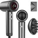 Hair Dryer with Magnetic Diffuser Attachments, Professional High Speed Ionic Blow Dryer for Fast Drying,9 Heat & 2 Speed Settings,Auto Clean and Cool Shot,Compact Hair Blow Dryer for Travel,Salon,Home