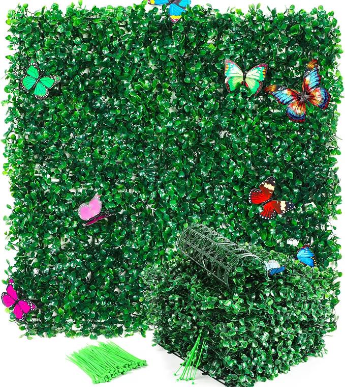 12Pcs Artificial Grass Wall Panels - 20”x20” Grass Backdrop Wall, UV Protected Greenery Decor for Indoor Outdoor Use (20”x20” (12pcs))