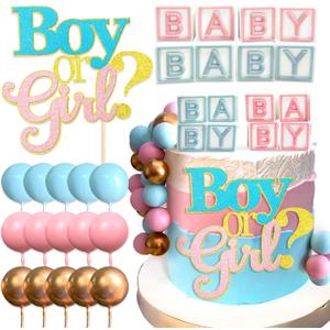 Pink Blue Gender Reveal Cake Toppers Boy or Girl Cake Decoration Bow Cake Decoration Baby Shower Cake Decoration Girls Night Out Cake