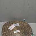 6 Pack, Round Woven Placemats, Natural Water Hyacinth Wicker Place mats, Braided Straw Table Mats for Dining Table, Fall, Halloween, Thanksgiving, Chrismats, Black (13.8 inch)