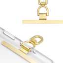 Dadanism Phone Tether Tab, 360 Rotatable Cell Phone Lanyard Patch Ultra-Thin Stainless Steel Universal Lanyard Pad for Phone Lanyard, Compatible with iPhone 16 & Most Smartphones, Gold