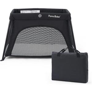 Pamo Babe Travel Crib - Lightweight Baby Playard with Zip Door, Carry Bag for Airplane - Easy to Carry