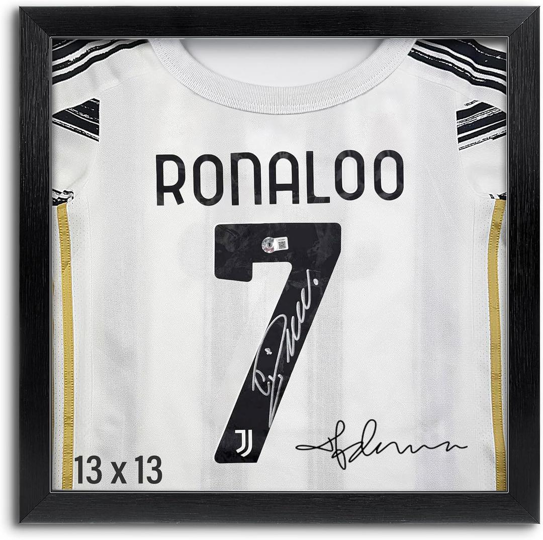 T-Shirt Display Frame, 13" x 13" Black Wood T-Shirt Frame with 98% Uv Protection Acrylic, 1" Depth of Usable Space Shadow Box, Display Case for Shirts, Jerseys, Memorabilia