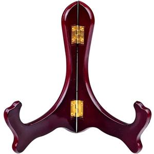 Wooden Easel Mahogany Finish Display Stand Plate Holder Picture Frame Folding Display Stand (7 inches)