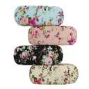 DODOGA 4 Pieces Spectacle Case Portable Hard Shell Eyeglasses Case Flower Fabric Covered Eyeglass Case Spectacles Box Eyewear Protector Box