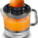 Elite Gourmet ETS623 BPA-Free 40-Watt Electric Citrus Juicer, Compact, Large Volume, Pulp Control, Oranges, Lemons, Limes, Grapefruits with Easy Pour Spout, 24oz, Black/Stainless Steel