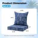 Outdoor Deep Seat & Back Cushion Set (2-Pack), 24 x 24 Inch Water Repellent and Fade Resistant Patio Furniture with Removable Cover for Outside Sofa Couch, Cobalt Grid