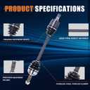 KUIPERAUTO Front Left CV Axle Shaft Assembly 44306SDBA00 44306SDPA00 Drivers Side Compatible with 2004-2008 Acura TL Compatible with 2003-2007 Honda Accord