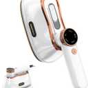 SoleoFlare Steamer for Clothes & Iron 2in1, 1200W Travel Steam Iron, 5 Modes LCD, 180ml for 20 Min Steam, UL 141 Tests Passed, White, 120V