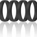 ThunderFit Unisex Silicone Wedding Rings, Rubber Engagement Bands, Variety Multipack 1,4,7 (9.5 - 10 (20.20mm))