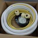 25ft Length Mini Split Line Set,1/4" 5/8" OD Copper Pipes Tubing and 3/8 White PE Thickened Insulated Coil with Flared Nuts for Mini Split Air Conditioner HVAC or Heat Pump System. (25Ft(1/4+5/8))