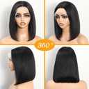 Bob Wig Human Hair Straight Bob wig human hair 13x4 HD Lace Front Wigs Human Hair 180% Short Bob Wigs for Women Glue less Bob Lace Front Wigs Pre Plucked Natural Color 12Inch