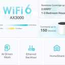 TP-Link Deco X55 AX3000 WiFi 6 Mesh System - Covers up to 2500 Sq.Ft., Replaces Wireless Router and Extender, 3 Gigabit Ports, Supports Ethernet Backhaul, Deco X55(1-Pack)
