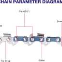 4 Pack 16 Inch Chainsaw Chain 3/8" LP Pitch .043'' Gauge 55 Drive Links fits Stihl MS170, MS171, MS180c and more