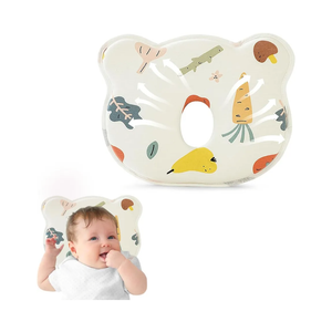 Memory Foam Baby Travel Pillow,Portable Cute Cartoon Bear Soft and Cozy Pillow,Breathable Bedding Set for Infants for Small Boys and Girls Prevent Flat Head