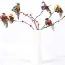 12Pcs Artificial Bird Ornaments, Cute Bird Decor for Christmas Tree, Wreaths, Seasonal Holiday Displays, DIY Crafts and Home Decor