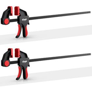 24" Bar Clamps for Woodworking, 2-Piece One-Handed Clamp/Spreader with 2.7 Inch Throat, Light-Duty Quick-Change F Clamp with 170 lbs Load Limit