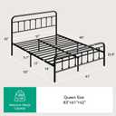 Novilla Metal Bed Frame Queen Size - Modern Minimalist Victorian Style with Headboard/Footboard, Heavy-Duty Steel Slats/Underbed Storage/No Box Spring Needed/Easy Assembly/Noise Free/Black