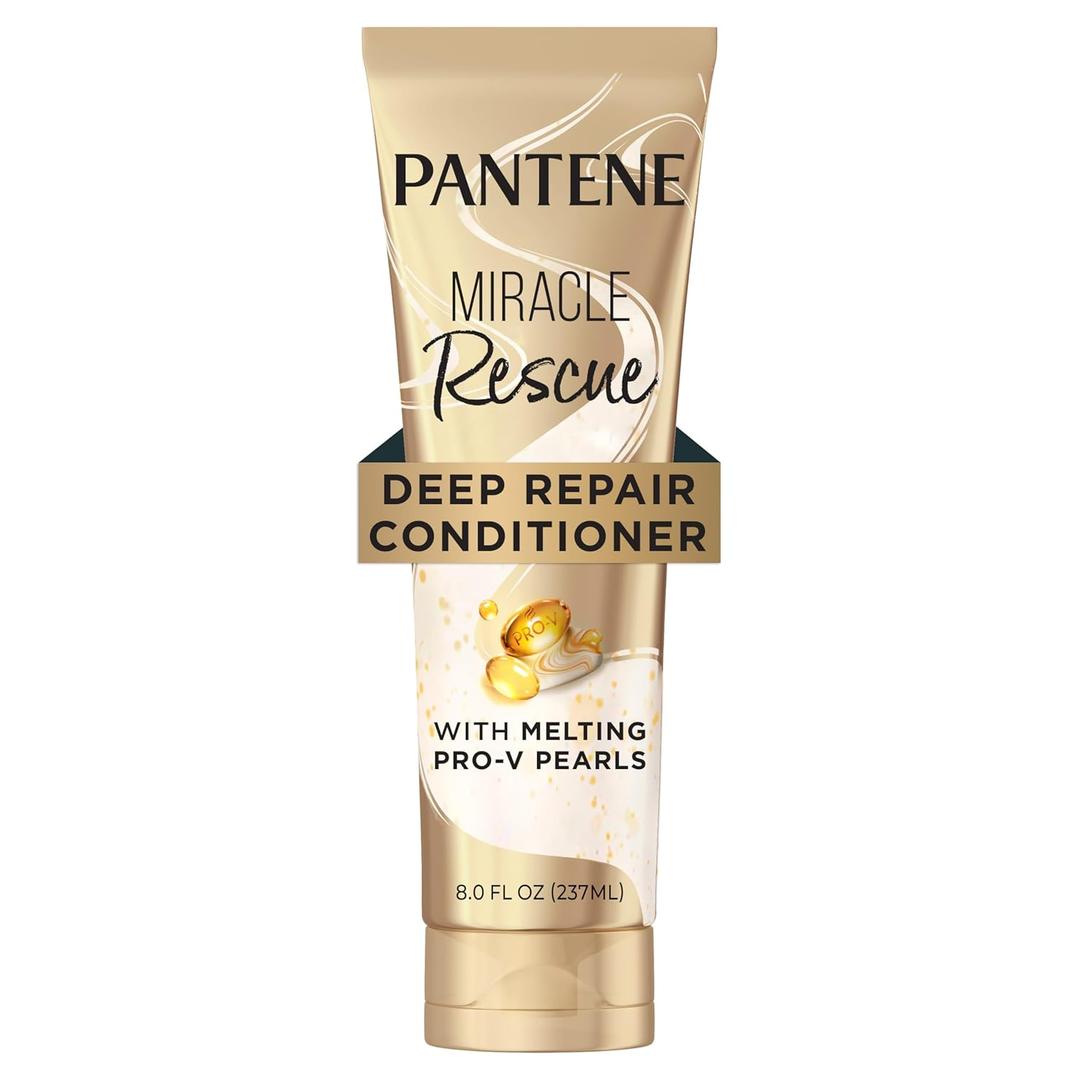 Pantene Miracle Rescue Deep Conditioner with Melting Pro-V Pearls - For Dry, Damaged, or Color-Treated Hair - Intense Moisture & Repair - 8.0 Oz (8 Fl Oz (Pack of 1))