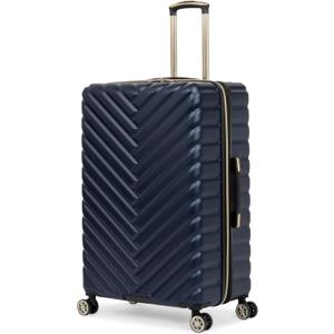 Kenneth Cole REACTION Madison Square Lightweight Hardside Chevron Expandable Spinner Luggage, Navy, 28-Inch Checked