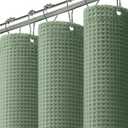 Waffle Weave Shower Curtain - Sage Green Cotton Fabric Texture Heavyweight Shower Curtain for Bathroom,Washable,72Wx72L