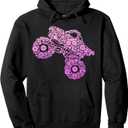 Monster Truck Girls Women Pullover Hoodie, L