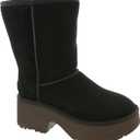UGG Women's Classic Short New Heights Fashion Boot (9, Black)