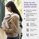 Boppy ComfyGrow Baby Carrier, 7-35lbs, Dove Gray, Newborn to Toddler with 3 Carrying Positions, 3-Stage Adjustable Seat and Head Support, Cotton Fabric