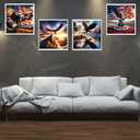 WEUOPG 4 Pack 4th of July Diamond Painting Kits for Adults, Independence Day Eagles Diamond Art Kits, Full Drill Diamond Art with 5D Round Diamonds, DIY Gem Painting Kit for Home Wall Decor 14x14inch