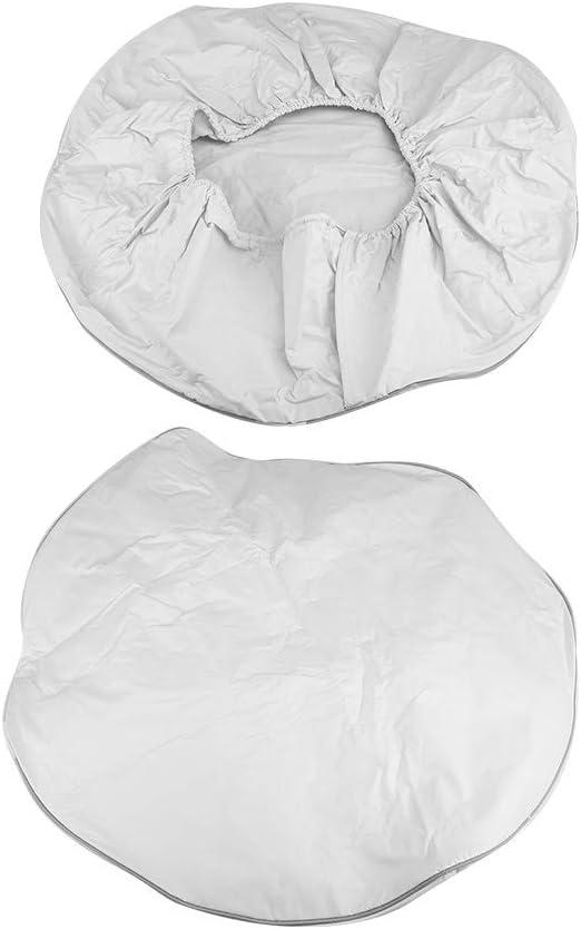 Keenso Attractive 28inch Tire Cover for AllWeather Protection of Trailer SUV Truck RV Spare Tires Black (White)
