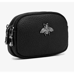 imeetu Women Leather Coin Purse, Small 2 Zippered Change Pouch Wallet